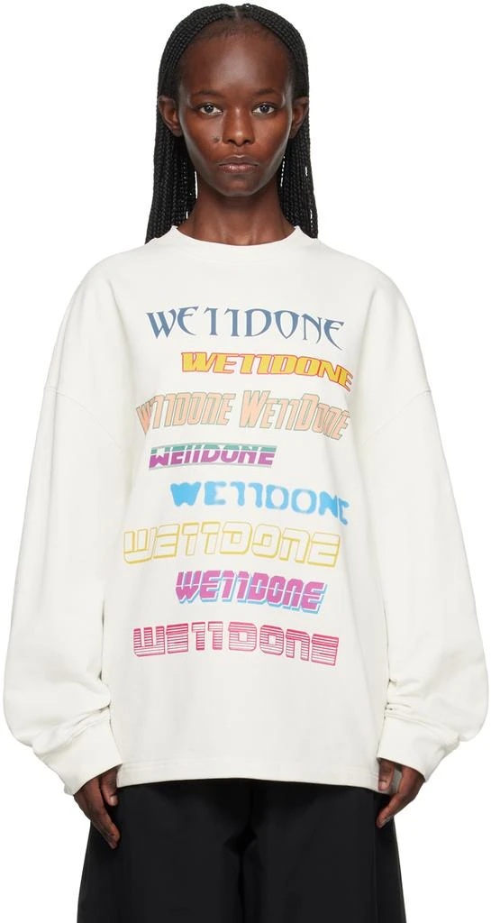 商品We11done|White Printed Sweatshirt,价格¥1165,第1张图片