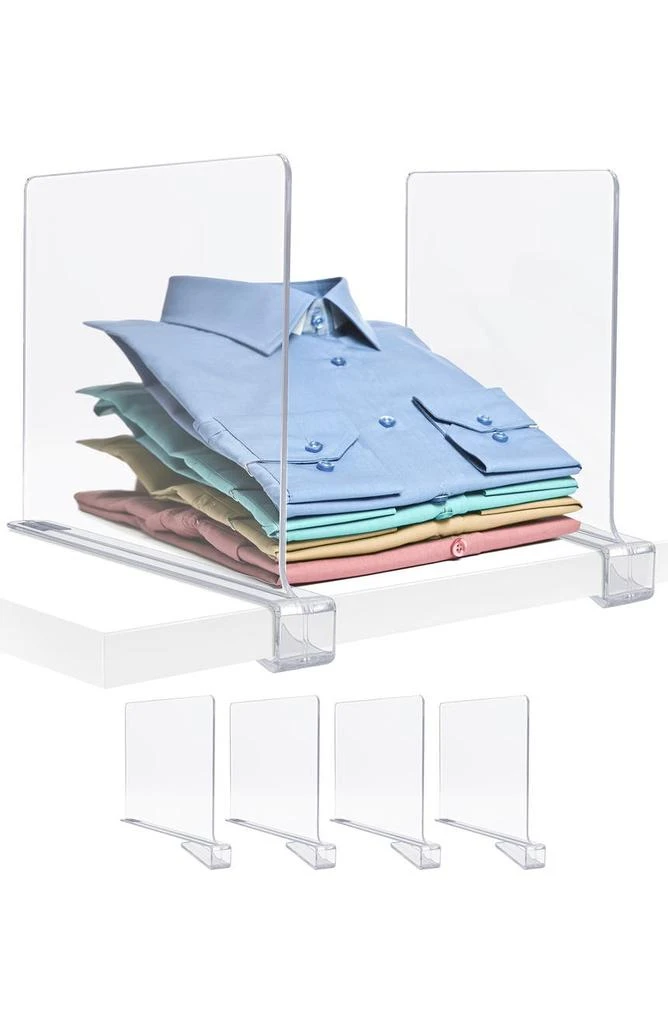 商品SORBUS|Clear Acrylic Shelf Dividers - Set of 4,价格¥274,第2张图片详细描述