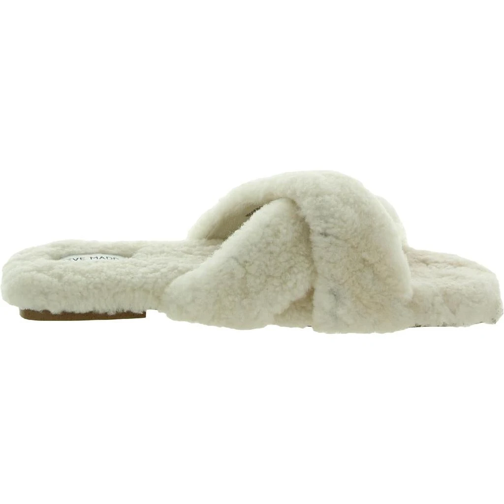 Steve Madden Womens RECO03S1 Shearling Slip On Slide Sandals 商品