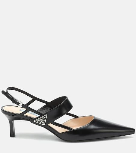 商品Prada|Leather slingback pumps,价格¥7340,第5张图片详细描述