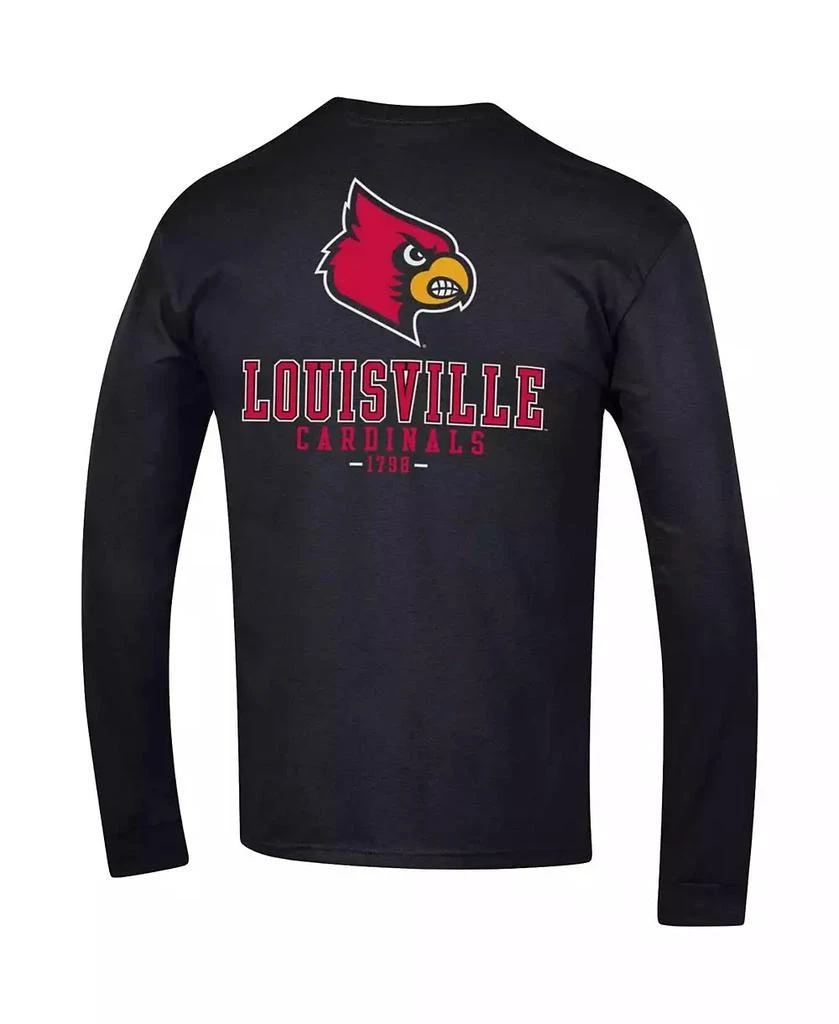 商品CHAMPION|Men's Black Louisville Cardinals Team Stack Long Sleeve T-shirt,价格¥253,第3张图片详细描述