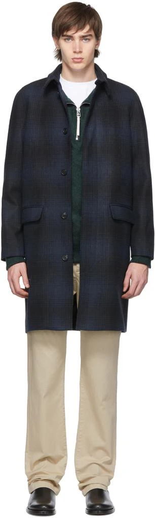 商品A.P.C.|Navy Check Mac 大衣,价格¥2391,第1张图片