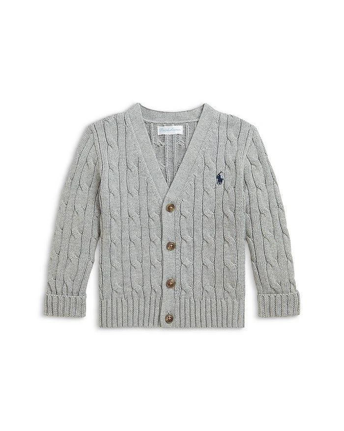 商品Ralph Lauren|Polo Boys' Cable Knit V Neck Cardigan - Baby,价格¥415,第1张图片