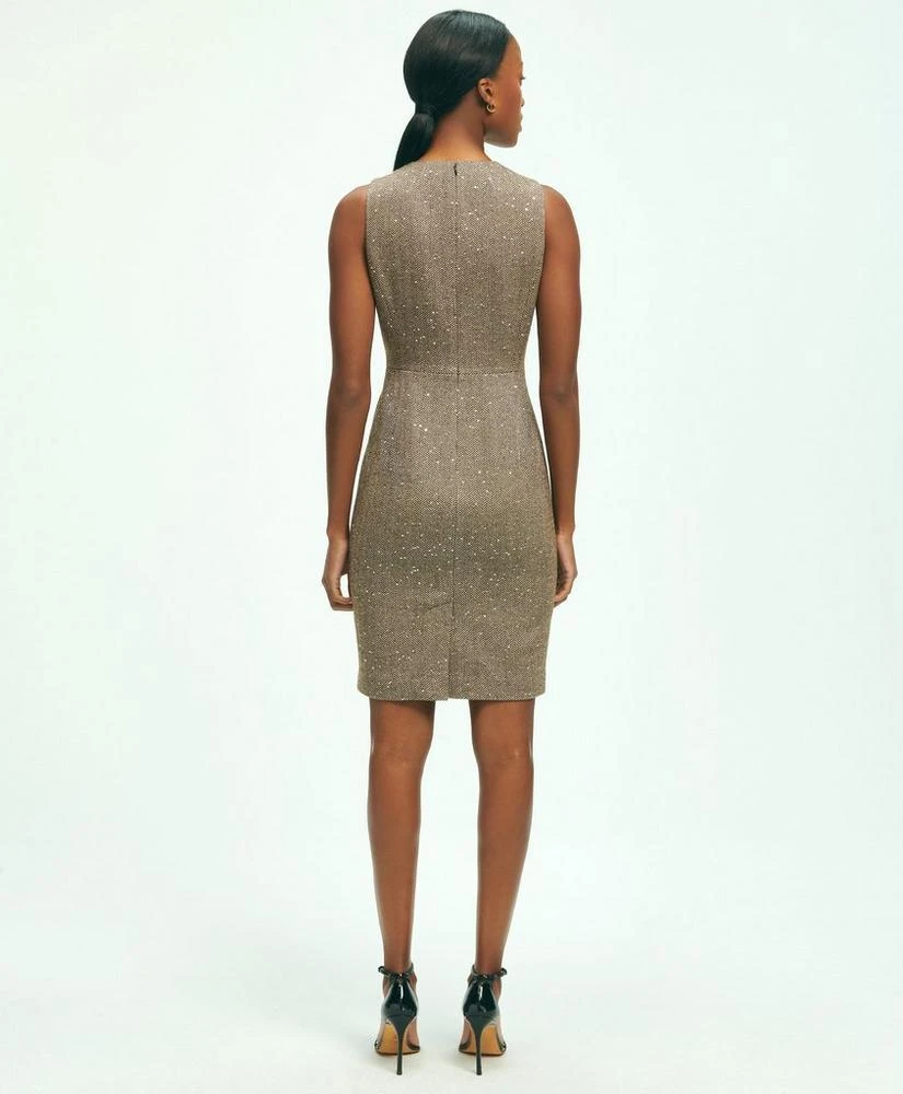 商品Brooks Brothers|Wool-Blend Sequined Herringbone Shift Dress,价格¥976,第3张图片详细描述