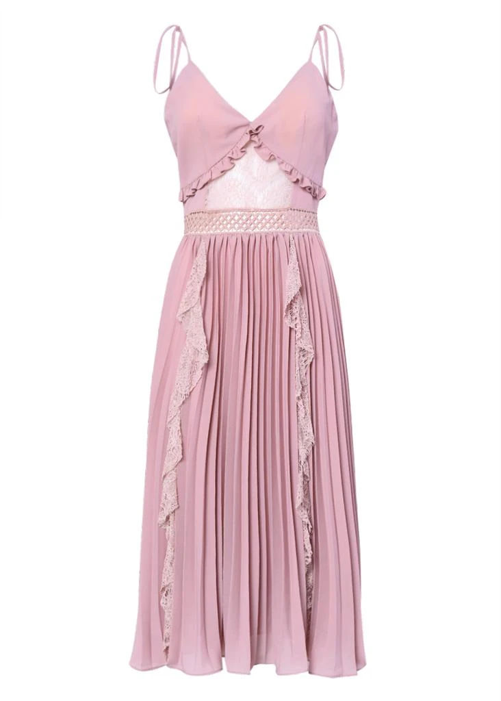 商品True Decadence|True decadence dusty pink crepe cami pleated midi dress,价格¥828,第1张图片