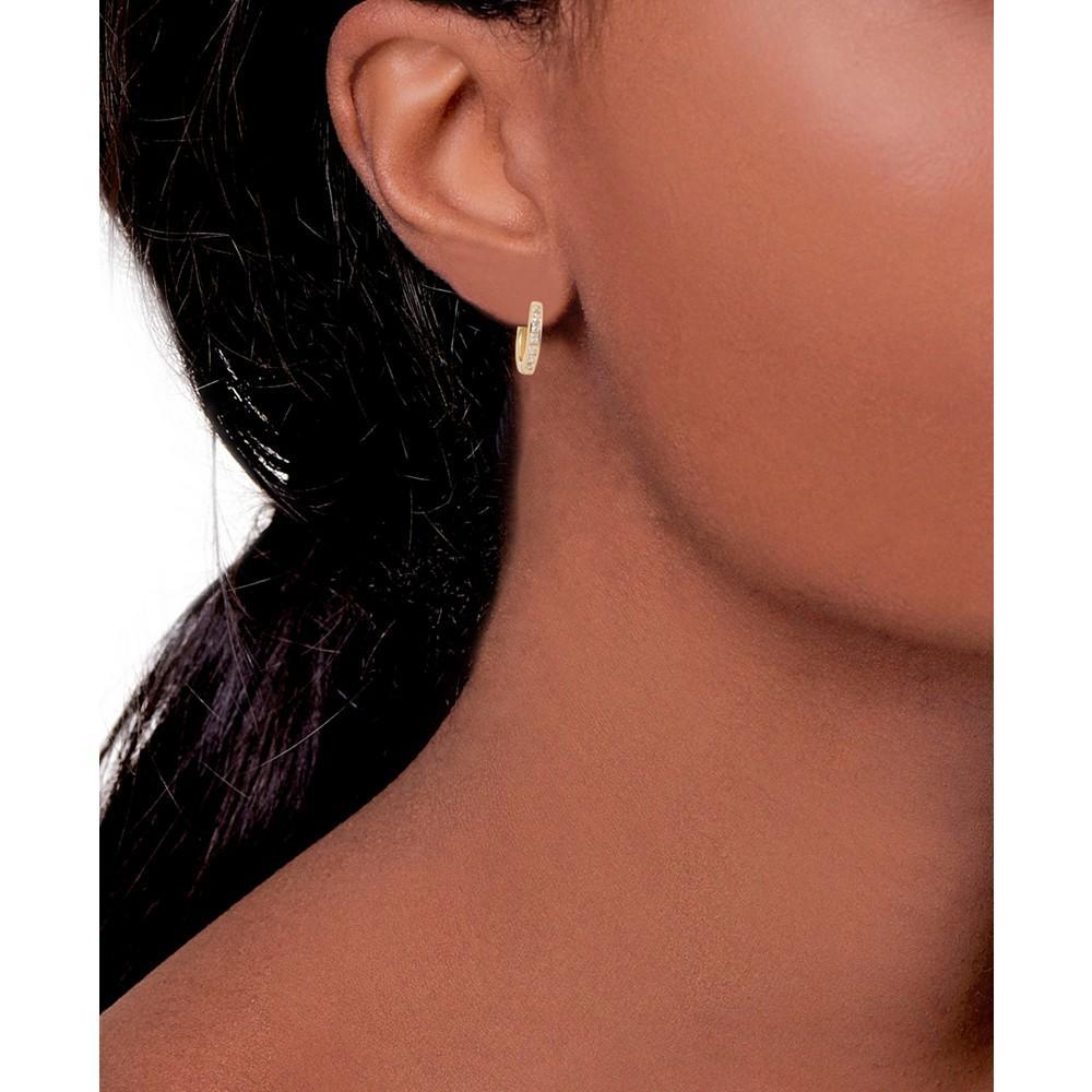 商品Sterling Forever|Women's Cubic Zirconia Micro Hoop Earrings,价格¥572,第5张图片详细描述