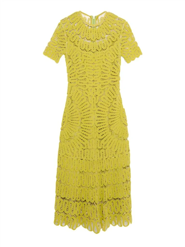 商品SIMKHAI|Lorelai Embroidered Midi Dress In Yellow Plum Multi,价格¥5589,第2张图片详细描述