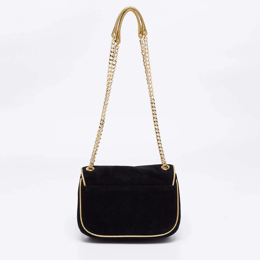 商品[二手商品] Michael Kors|Michael Kors Black/Gold Suede and Leather Small Sloan Shoulder Bag,价格¥1202,第4张图片详细描述