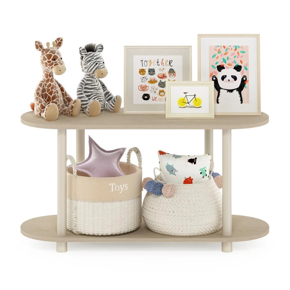 商品Furinno|Turn-N-Tube No Tools Modern Oval Side Table, Bauhaus Oak/Beige,价格¥681,第5张图片详细描述