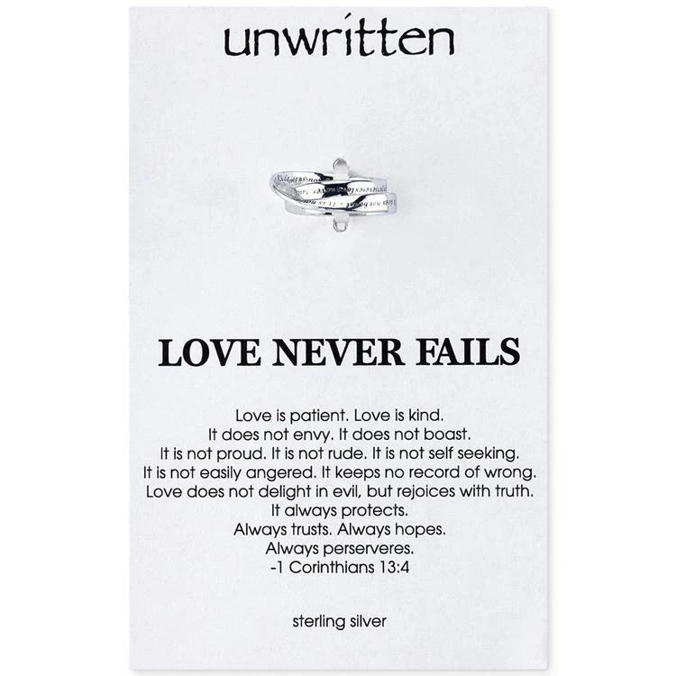 商品Unwritten|"Love Is Patient" Ring in Sterling Silver,价格¥263,第2张图片详细描述