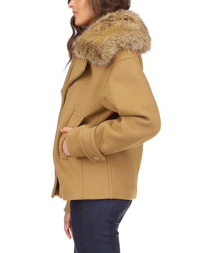 商品Michael Kors|Faux Fur Trim Collar Peacoat,价格¥2184,第2张图片详细描述