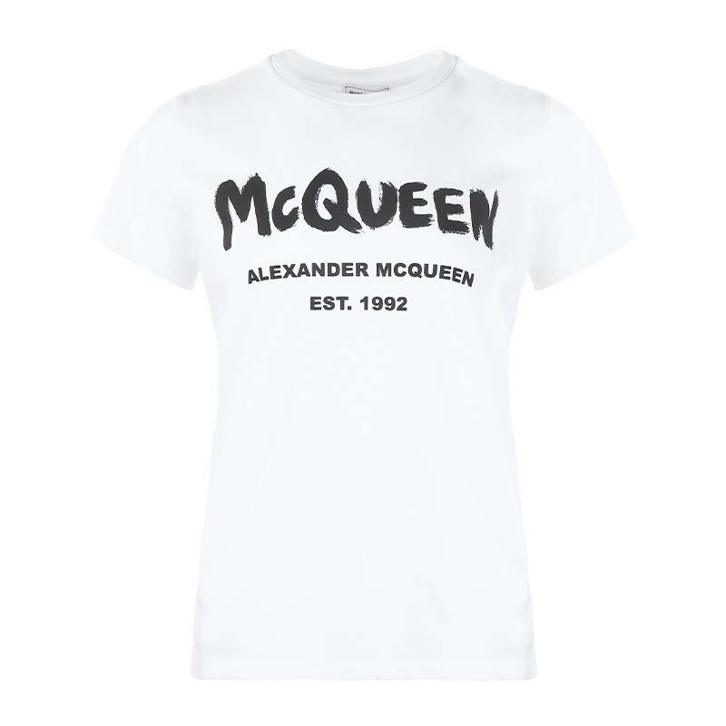 ALEXANDER MCQUEEN 女白色短袖T恤 608614-QZAD3-0909商品第2张图片规格展示