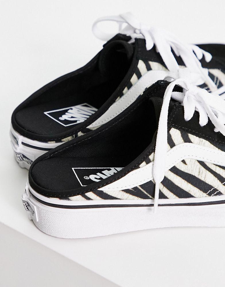 Vans Style 36 zebra mule trainers in black and white商品第4张图片规格展示