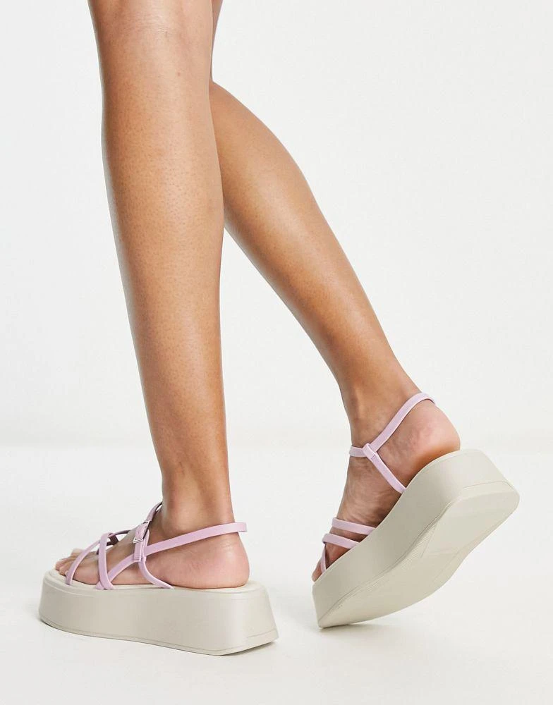 商品Vagabond|Vagabond Courtney strappy flatform sandals in pink leather,价格¥467,第2张图片详细描述