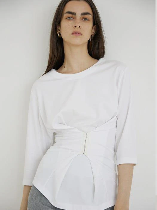 商品EKHON|EKHON Waist Corset Top (Soft White),价格¥491,第2张图片详细描述