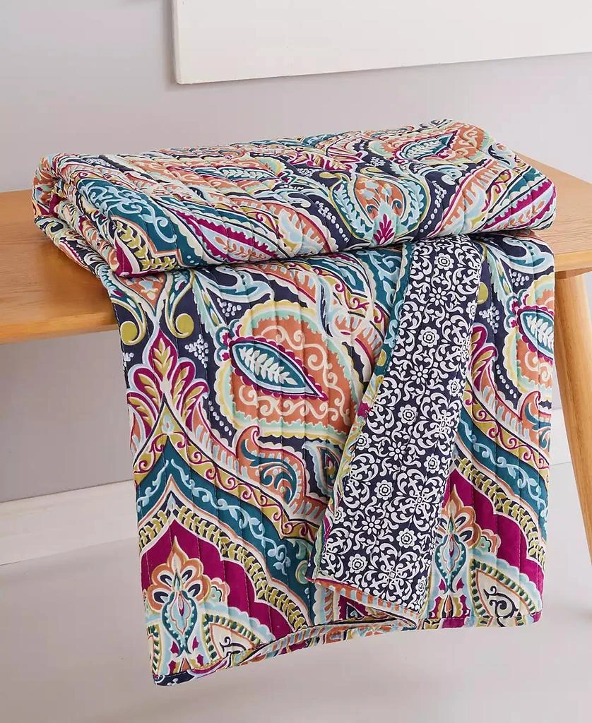 商品Levtex|Magnolia Paisley Tapestry Reversible Quilted Throw, 50" x 60",价格¥326,第4张图片详细描述