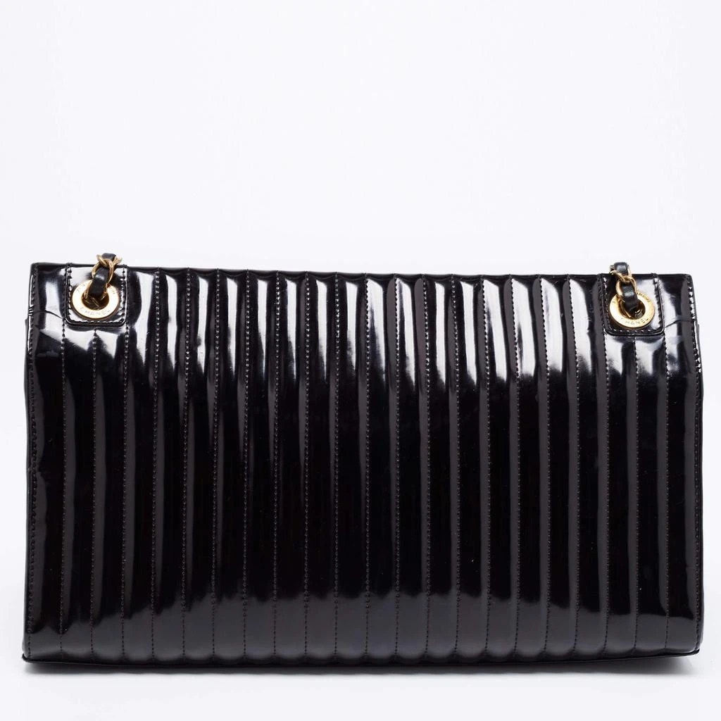 商品[二手商品] Chanel|Chanel Black Vertical Quilted Patent Leather Large Boy Flap Shoulder Bag,价格¥25365,第4张图片详细描述