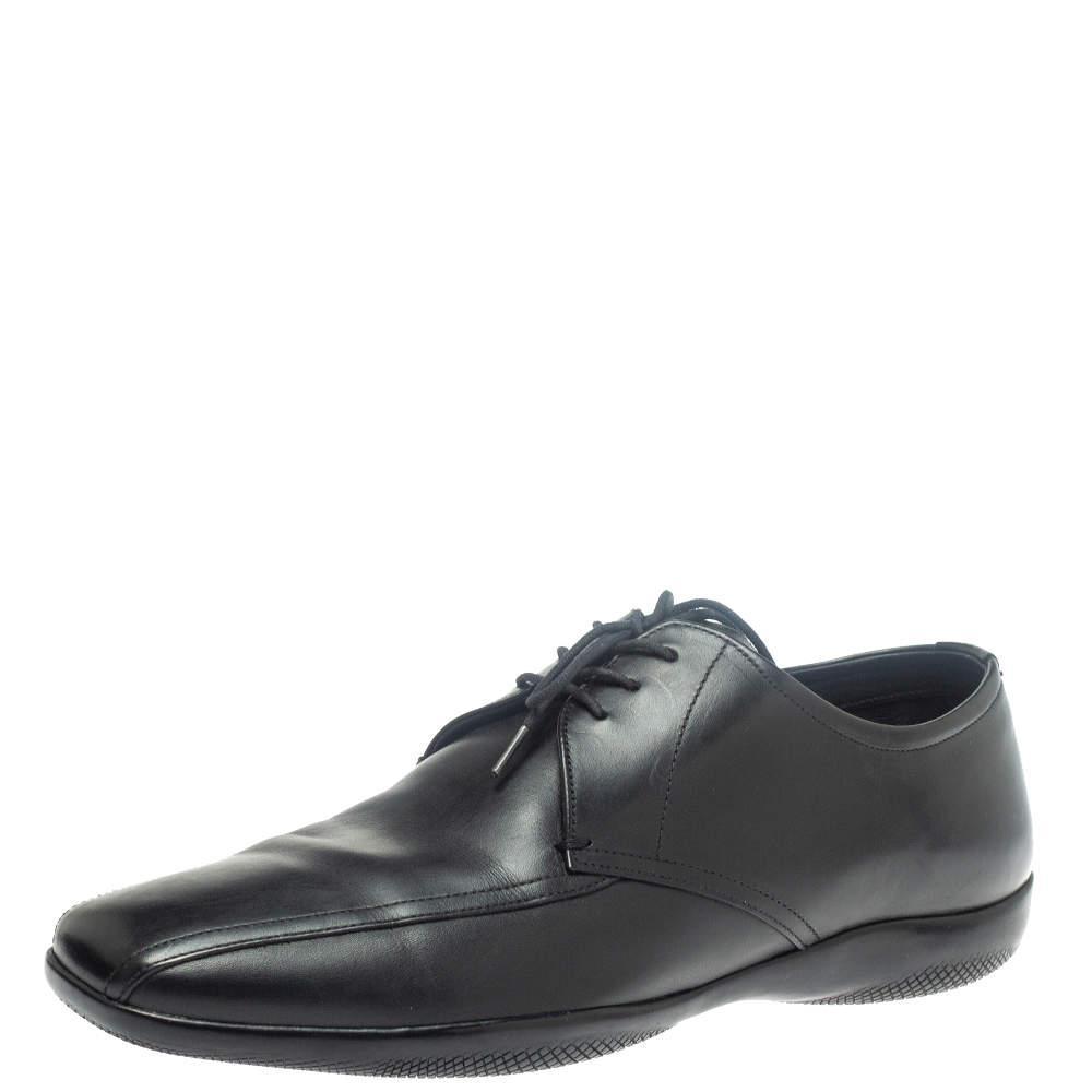 商品[二手商品] Prada|Prada Sports Black Leather Lace Up Derby Size 41.5,价格¥1851,第1张图片