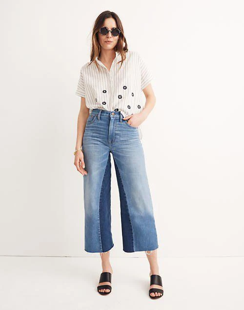 商品Madewell|Wide-Leg Crop Jeans: Gusset Edition,价格¥476,第1张图片