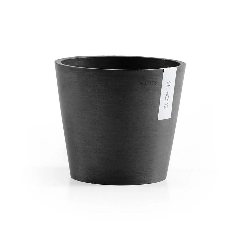 商品ECOPOTS|Amsterdam Round Plastic Flower Pot, Dark Grey, 8",价格¥155,第1张图片