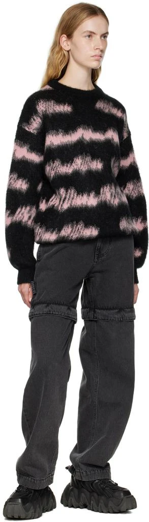 商品We11done|Black & Pink Shaky Stripes Sweater,价格¥3069,第4张图片详细描述