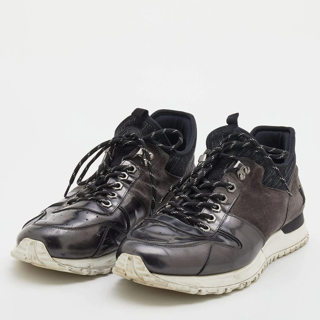 商品[二手商品] Louis Vuitton|Louis Vuitton Black/Grey Suede And Leather Run Away Low Top Sneakers Size 45,价格¥3047,第2张图片详细描述