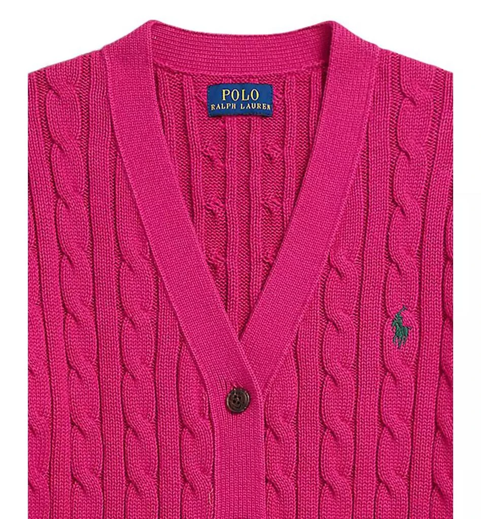 商品Ralph Lauren|Girls 7-16 Cable V-Neck Cardigan,价格¥386,第3张图片详细描述