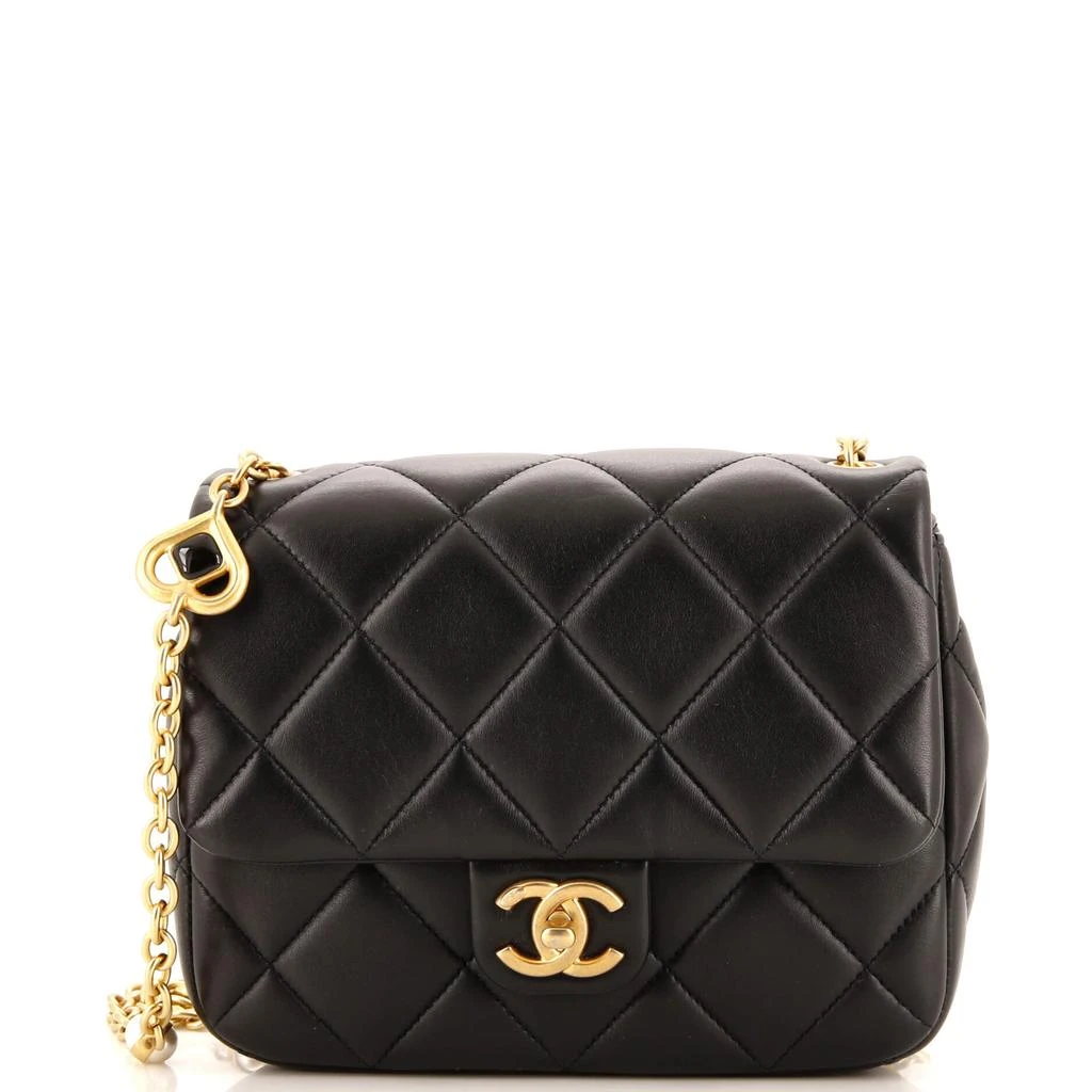 商品[二手商品] Chanel|CC Enamel Pearl Charm Me Square Flap Bag Quilted Lambskin Mini,价格¥34832,第1张图片