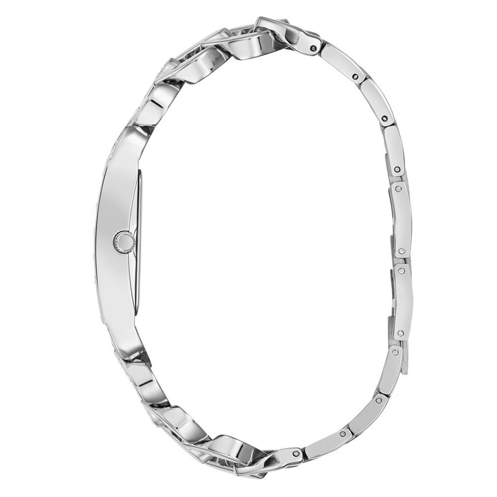 商品GUESS|Women's Silver-Tone Stainless Steel Glitz Chain Bracelet Watch 19mm,价格¥843,第2张图片详细描述