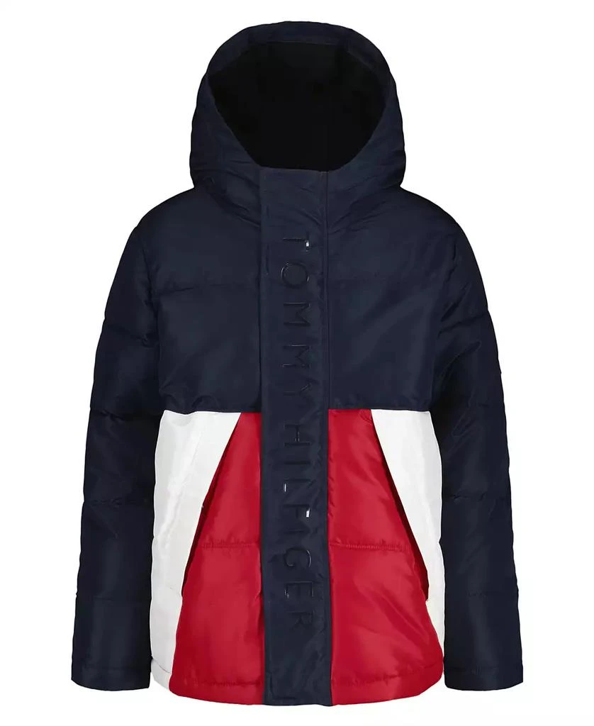 商品Tommy Hilfiger|Toddler and Little Boys 2T-7 Color Block Puffer Jacket,价格¥405,第1张图片