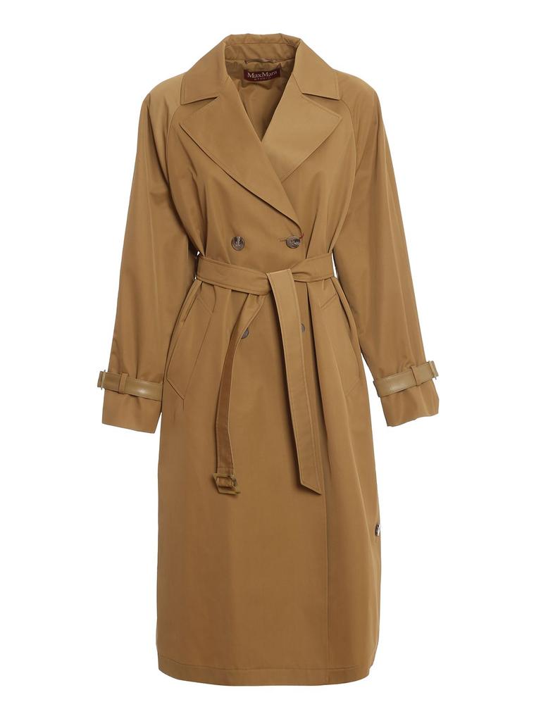 Max Mara Studio Women's  Beige Polyester Coat商品第1张图片规格展示