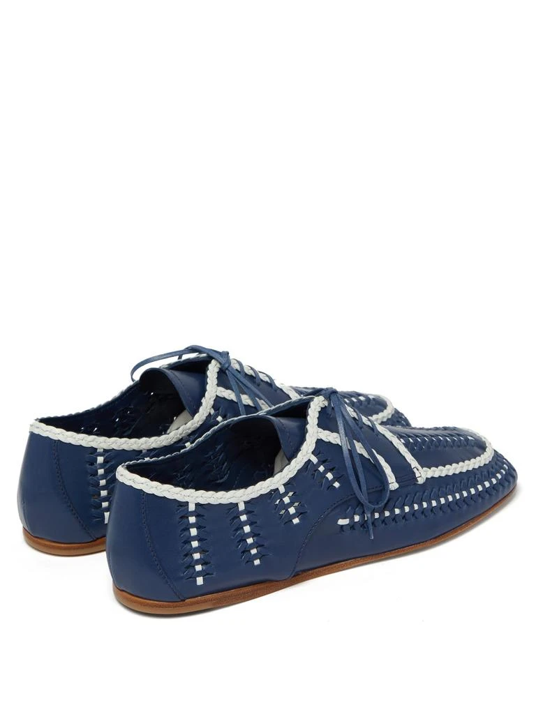 商品Prada|Piped and woven leather boating shoes,价格¥4220,第4张图片详细描述