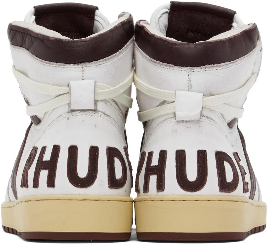 商品Rhude|White & Brown Rhecess Hi Sneakers,价格¥1333,第2张图片详细描述