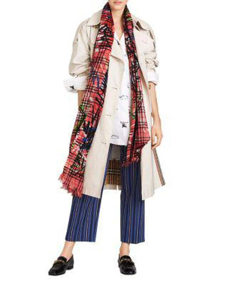 商品Burberry|Scribble Vintage Check Gauze Oblong Scarf ,价格¥2735,第2张图片详细描述