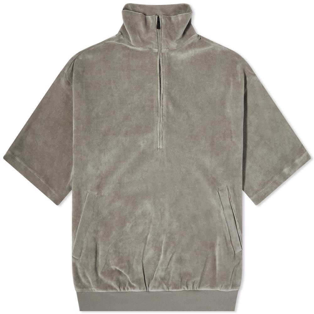 商品Essentials|Fear of God ESSENTIALS Women's Velour Zip Mock Neck - Desert Taupe,价格¥736,第1张图片