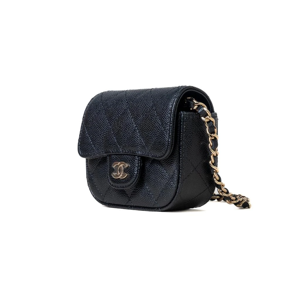 商品Chanel|Chanel O Purse Vanity with Chain Caviar Gold Tone Metal Black,价格¥37684,第2张图片详细描述