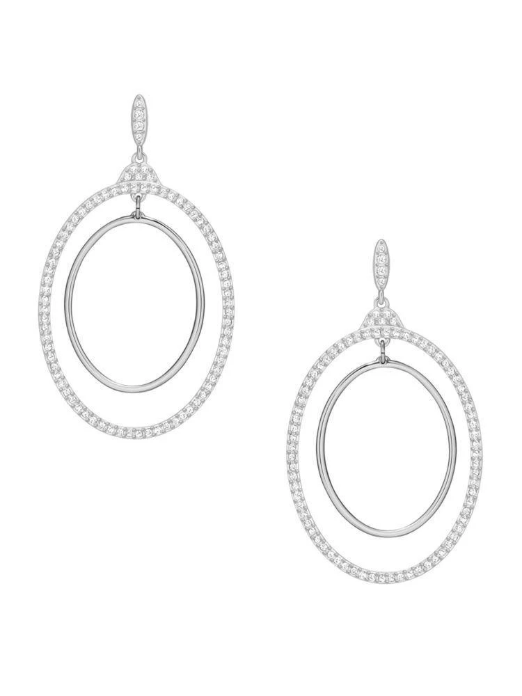 商品Swarovski|Gilberte Genuine Swarovski Crystal Hoop Pierced Earrings/2-Inch,价格¥684,第1张图片