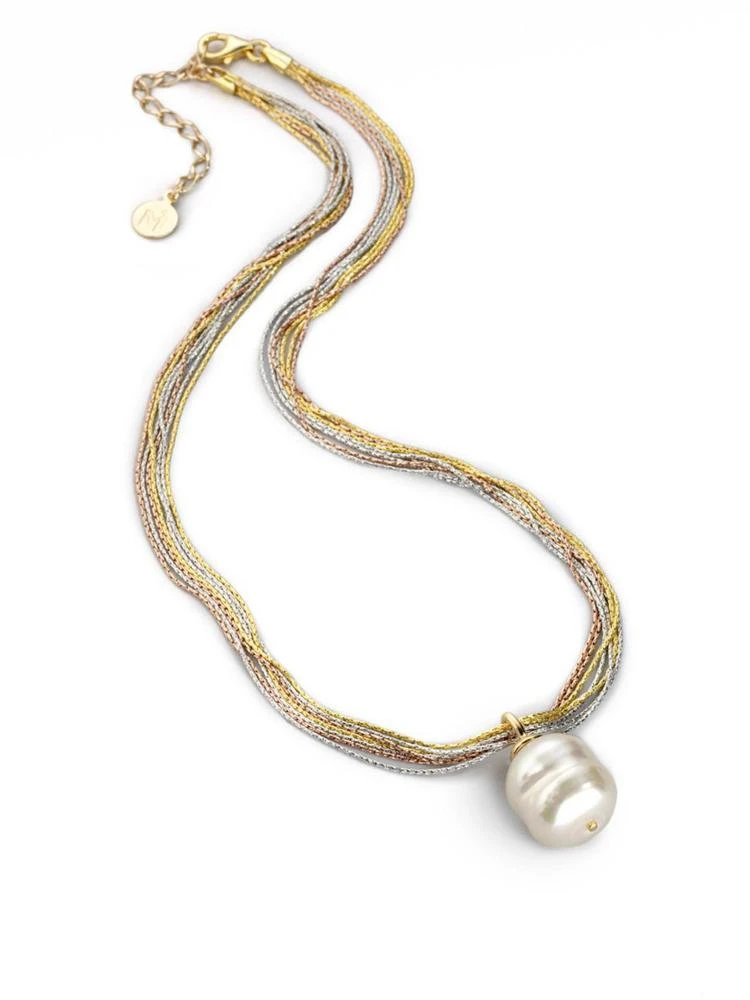 商品Majorica|16MM White Baroque Pearl Multi-Chain Pendant Necklace,价格¥1050,第1张图片