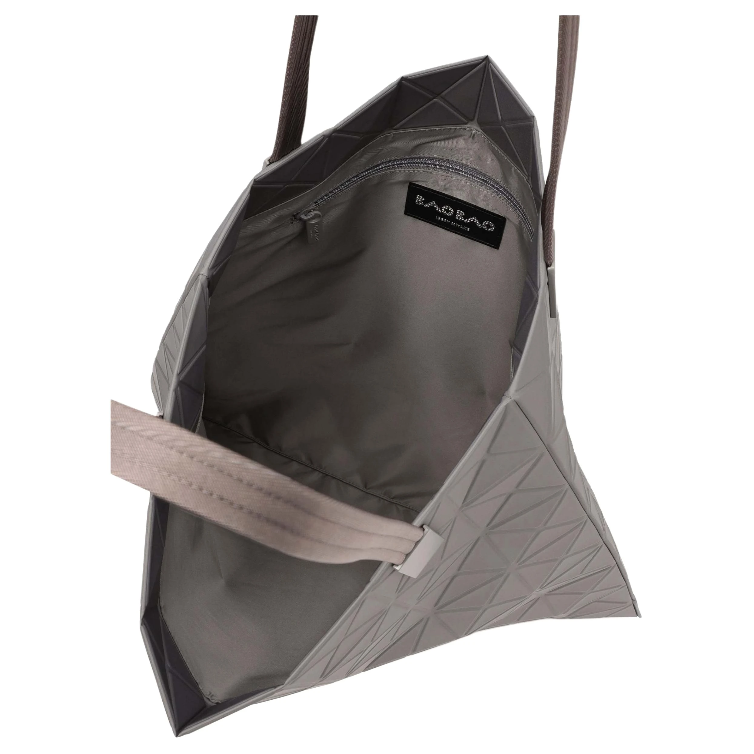 商品[国内直发] Issey Miyake|三宅一生 TRACK 十月限定 品牌经典三角形珠片 聚酯纤维 托特包Tote包购物袋单肩手提包 大号 女款 灰色,价格¥5105,第4张图片详细描述