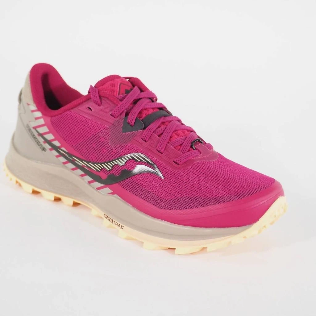 商品Saucony|Women's Peregrine 11 Running Shoes In Cherry/gravel,价格¥774,第2张图片详细描述