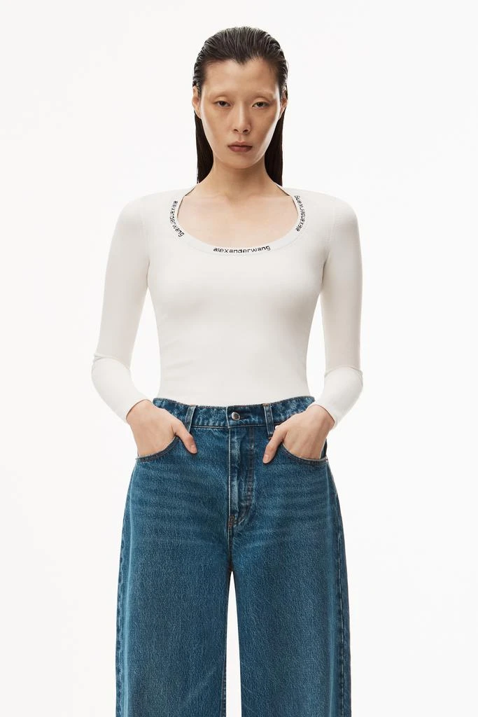 商品Alexander Wang|LOGO JACQUARD TOP IN STRETCH KNIT,价格¥1313,第2张图片详细描述