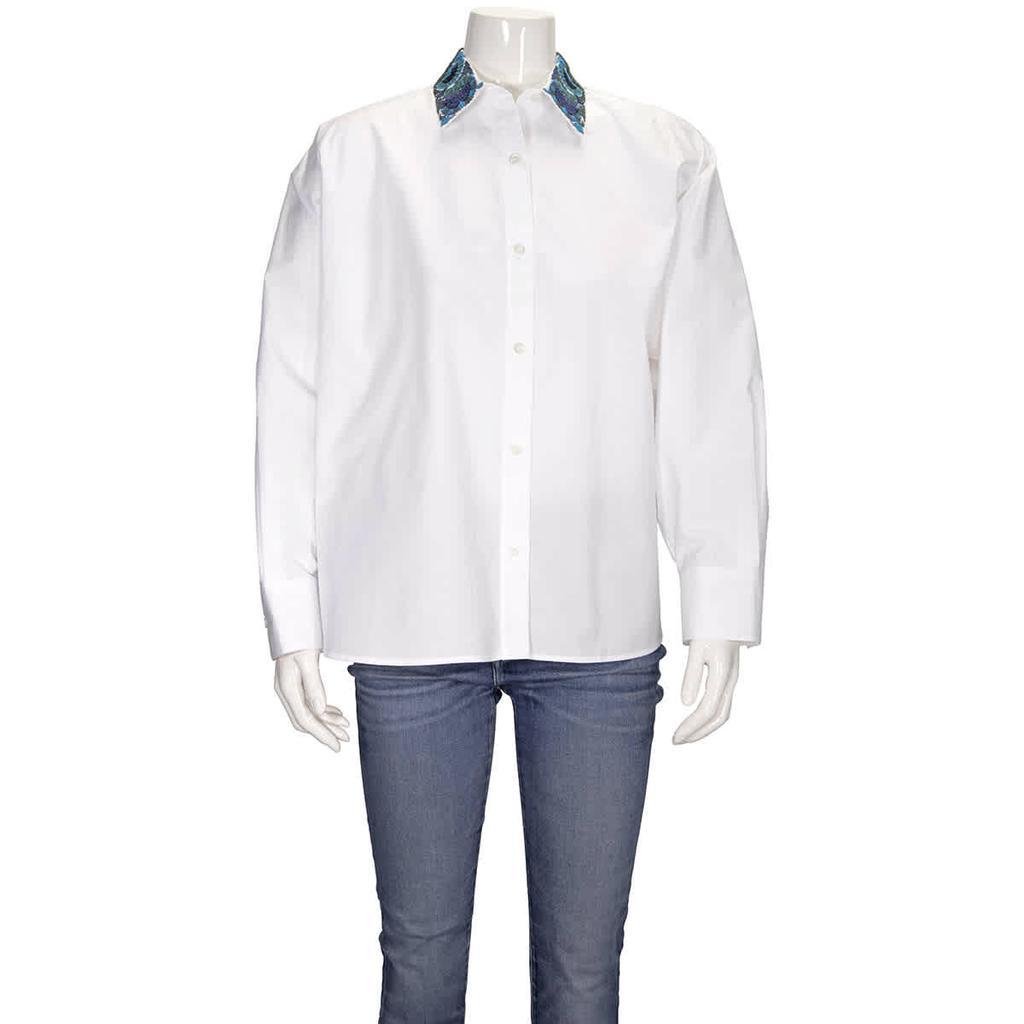 商品Loewe|Embroidered Collar Shirt In White,价格¥2925,第1张图片