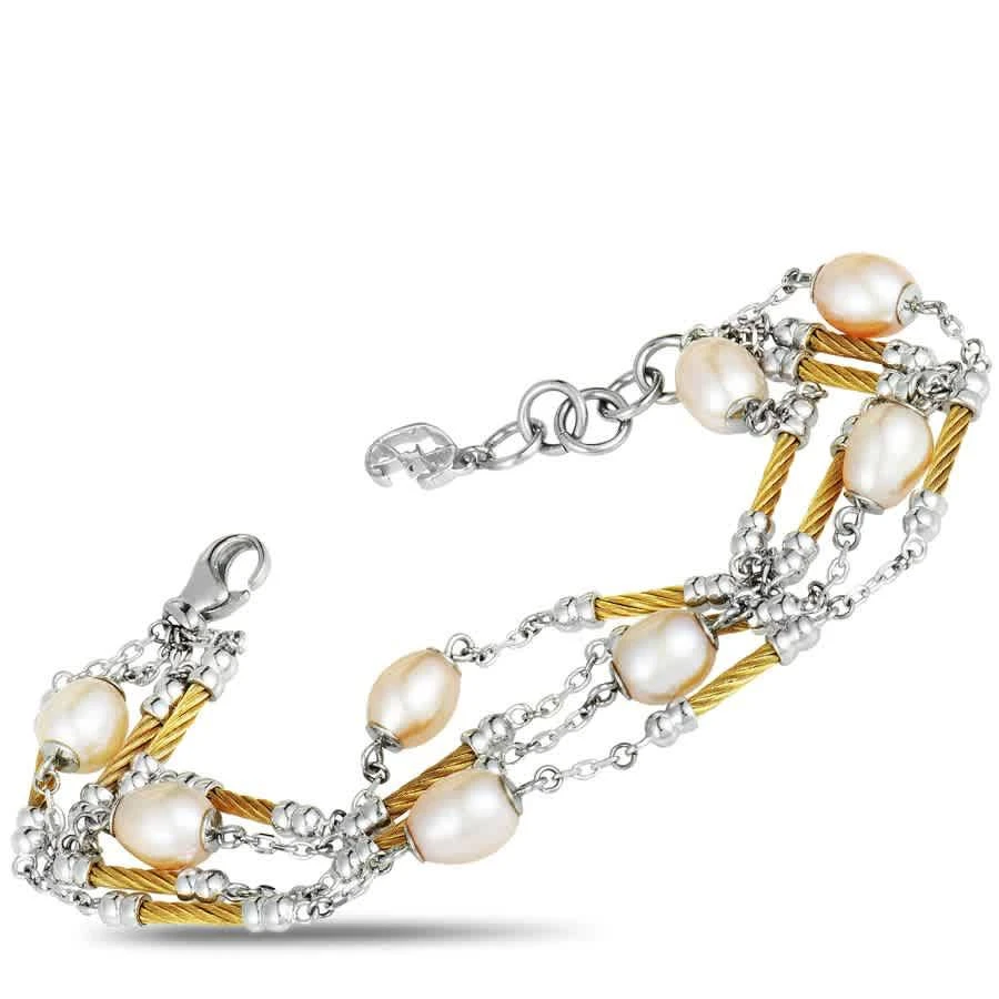 商品Charriol|Pearl Stainless Steel and Yellow PVD Cream Pearls Bracelet,价格¥1302,第3张图片详细描述