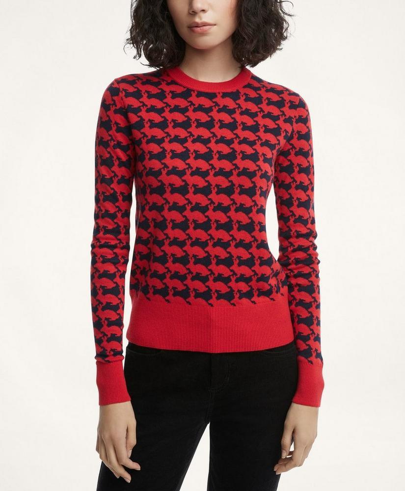 Women's Lunar New Year Cotton Cashmere Blend Intarsia Sweater商品第1张图片规格展示