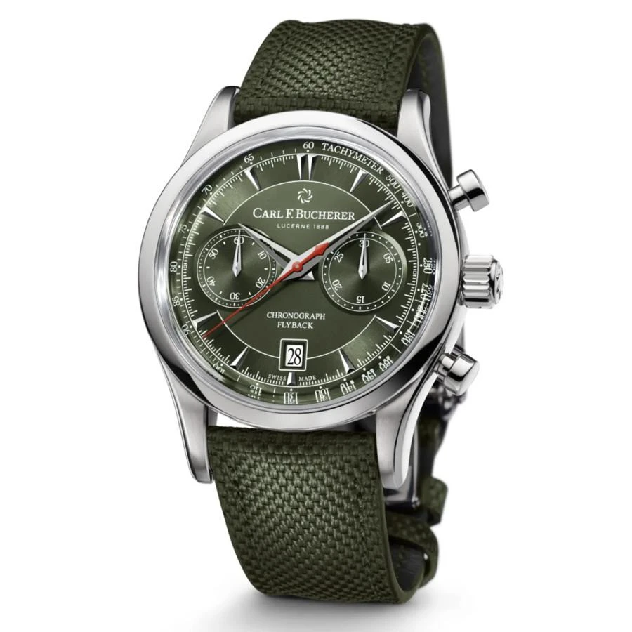 商品Carl F. Bucherer|Manero Chronograph Automatic Green Dial Men's Watch 00.10919.08.93.98,价格¥37257,第1张图片