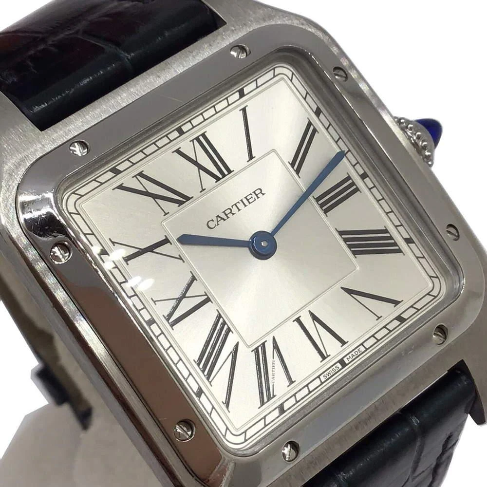 商品[二手商品] Cartier|Cartier Silver Stainless Steel Santos Dumont WSSA0022 Women's Wristwatch 31 mm,价格¥33564,第5张图片详细描述