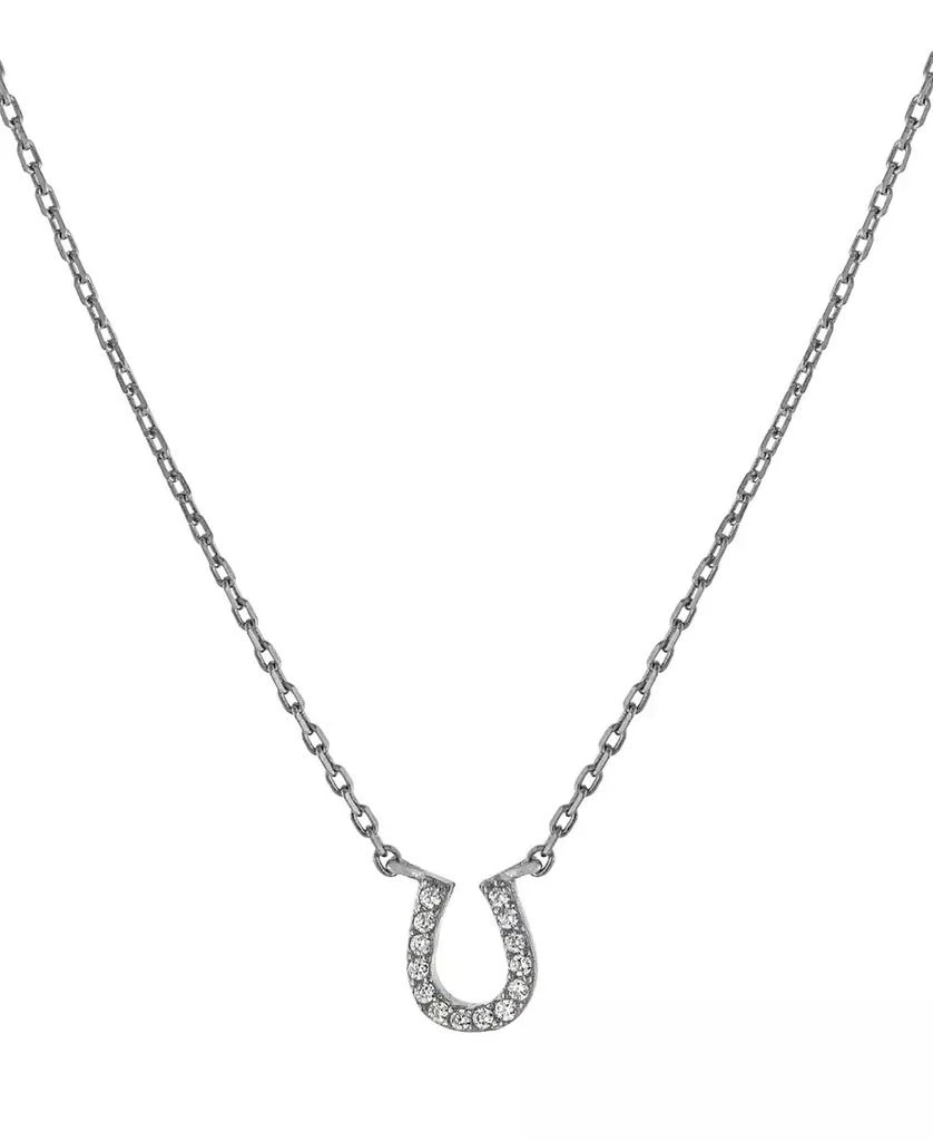 商品Giani Bernini|Cubic Zirconia Horseshoe Pendant Necklace in 18k Gold-Plated Sterling Silver, 16" + 2" extender, Created for Macy's,价格¥103,第1张图片