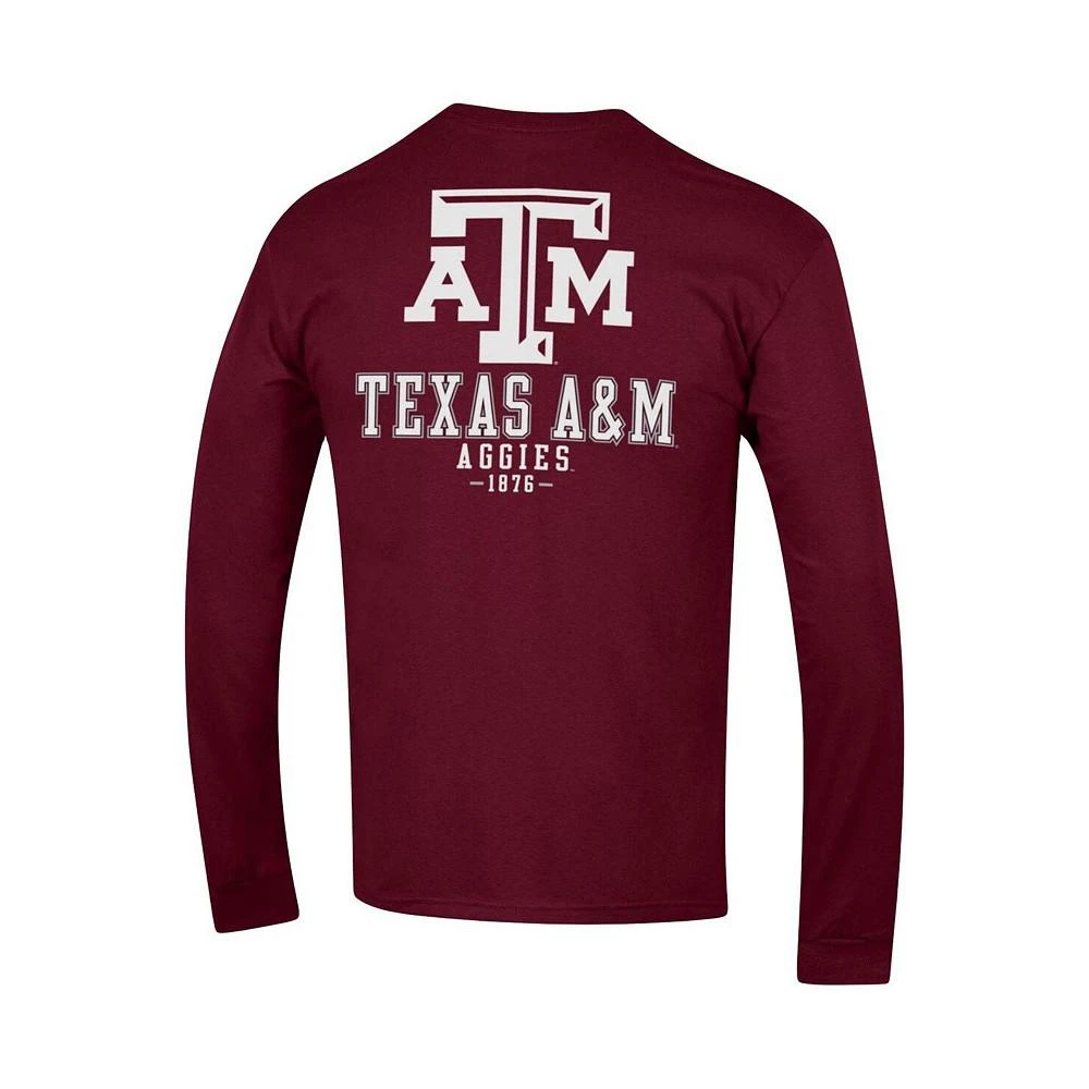 商品CHAMPION|Men's Maroon Texas A&M Aggies Team Stack Long Sleeve T-shirt,价格¥295,第3张图片详细描述