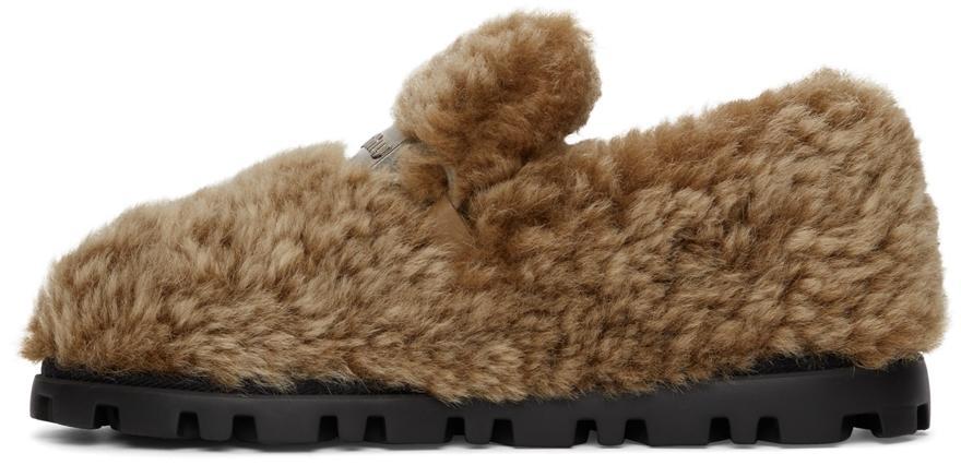 商品Miu Miu|Brown Montone Winter Sherpa Slippers,价格¥6801,第5张图片详细描述