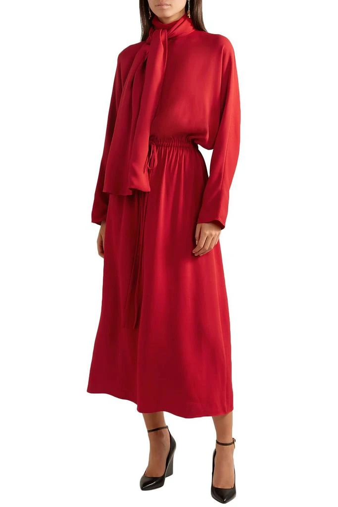 商品Valentino|Tie-neck crepe midi dress,价格¥11856,第5张图片详细描述
